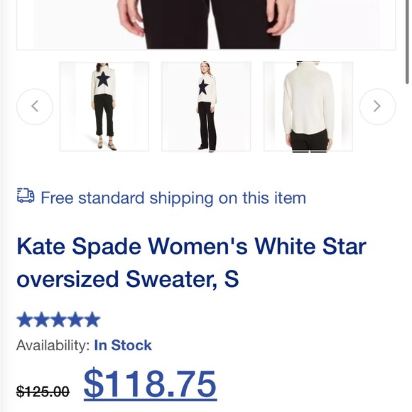 Kate Spade White Star Turtleneck Sweater - Picture 14 of 15